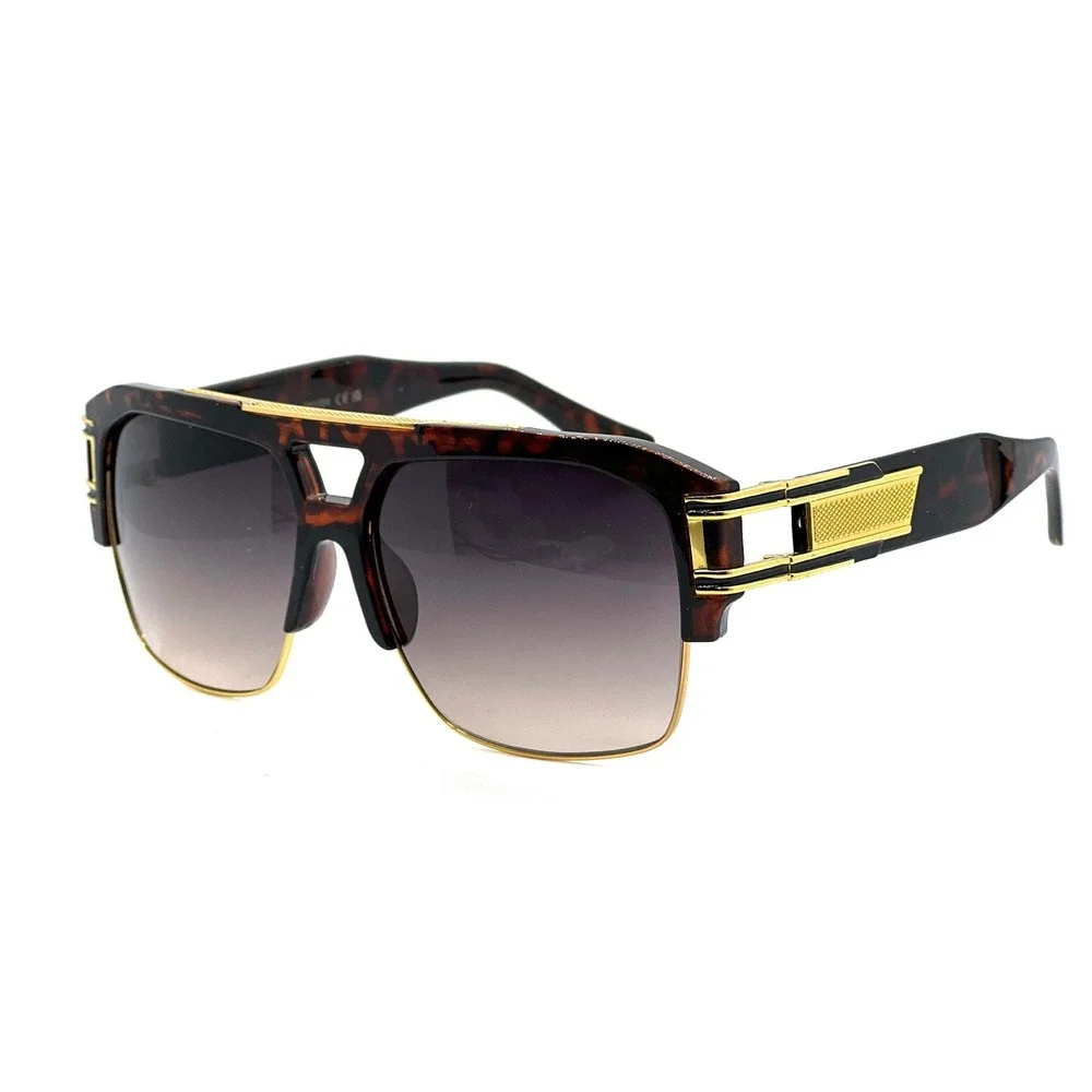Women Tortoise Flat-Top Sunglasses Bold Streetwear Styling Fashion Trendy Outfit